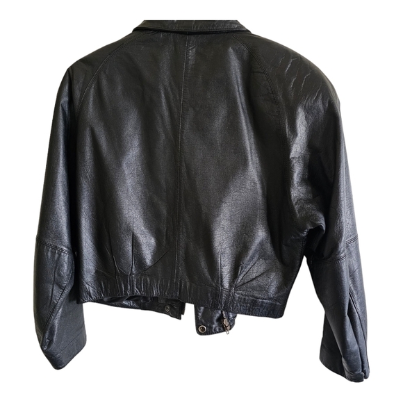 Nordstrom BP. Women's Black Leather Moto Jacket Coat Size Medium - Picture 2 of 14